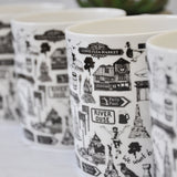 Lewes illustrated black and white mug
