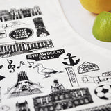 Liverpool Illustrated Black And White Apron