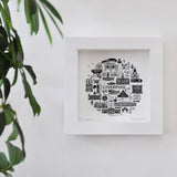 Liverpool black and white framed mini-print