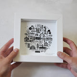 London black and white framed mini-print