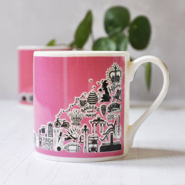 British pink mug