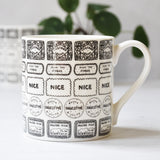 Biscuits illustrated black and white mug