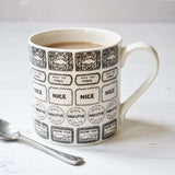 Biscuits illustrated black and white mug