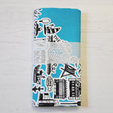 Brighton blue illustrated tea towel
