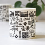 Brighton illustrated black and white mug