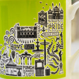 Brighton green illustrated mug