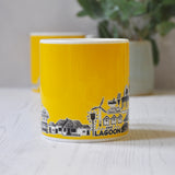 Hove yellow illustrated mug