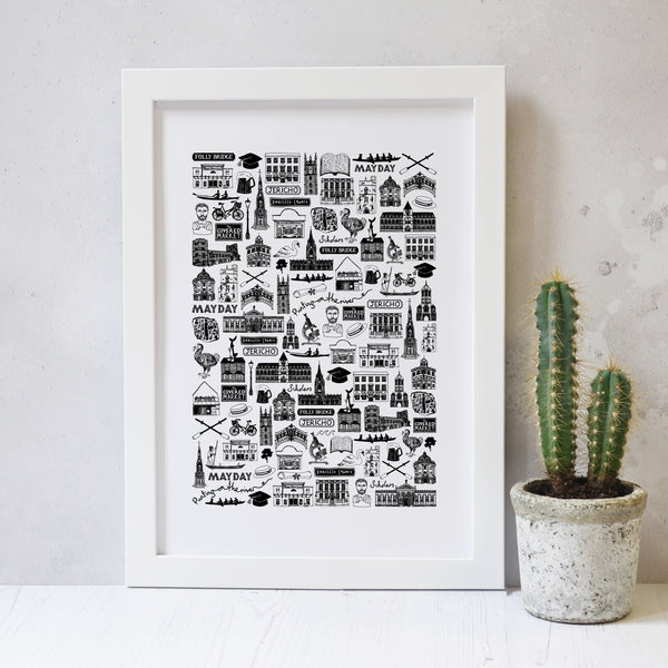 Oxford Illustrated Black And White Print