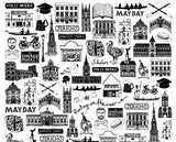 Oxford Illustrated Black And White Print