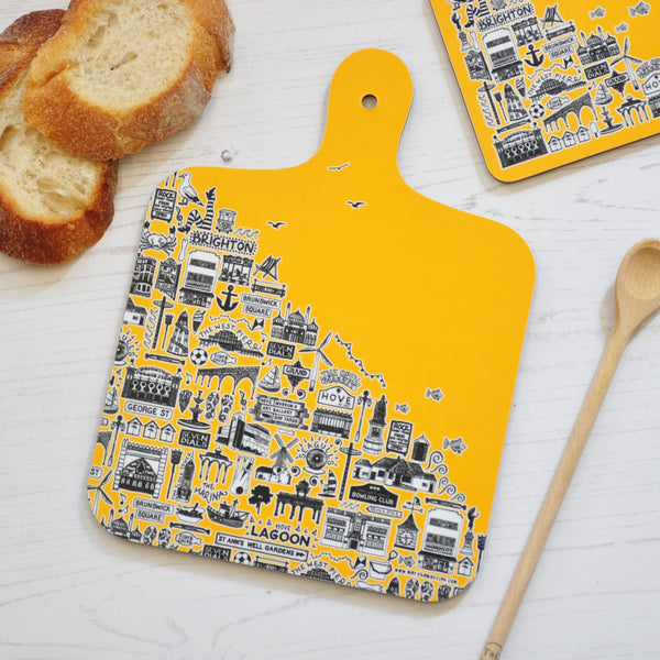 Brighton yellow mini chopping board